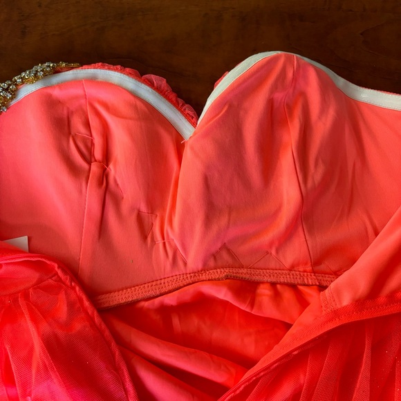 NWT Sequin Hearts Size 9 Pink Sparkly Padded One Shoulder Prom Formal Mini Dress - Picture 8 of 16